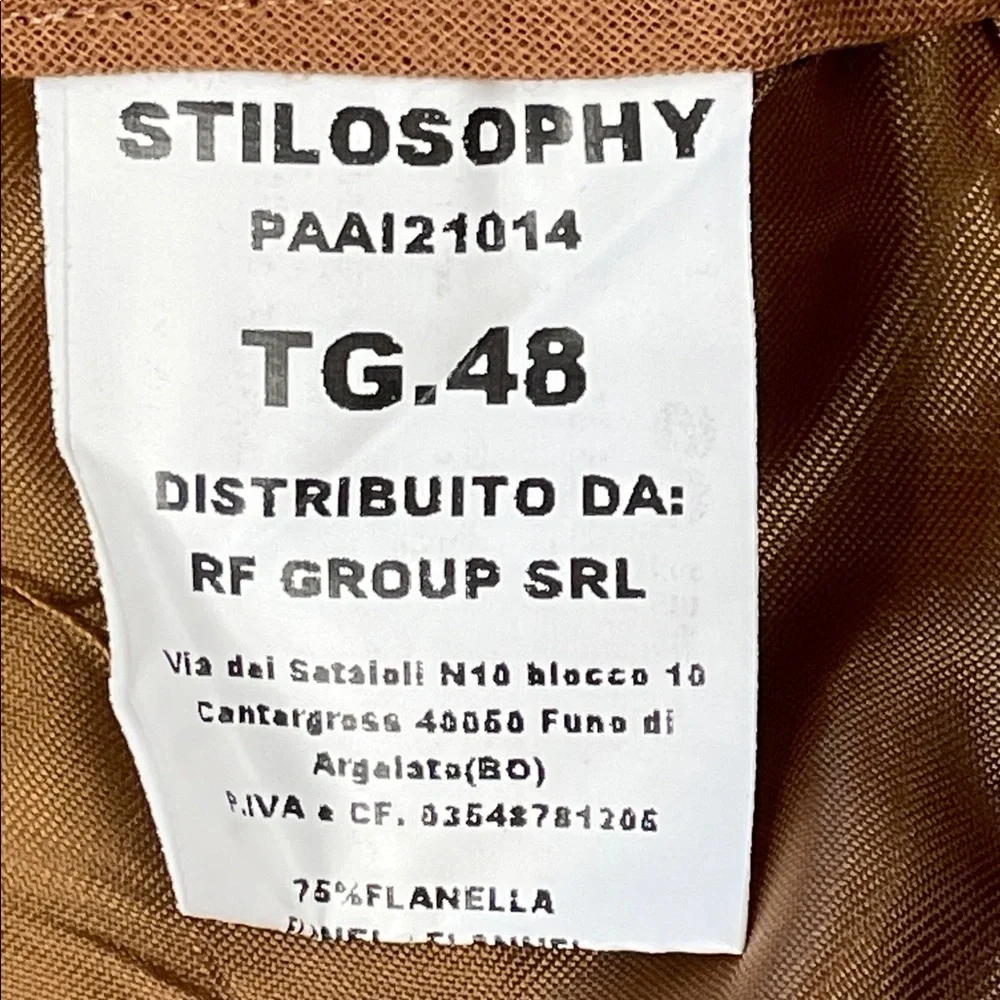 NWT Stilosophy Flannel Pleat Front Trouser Pants Cropped Short Sz IT 48